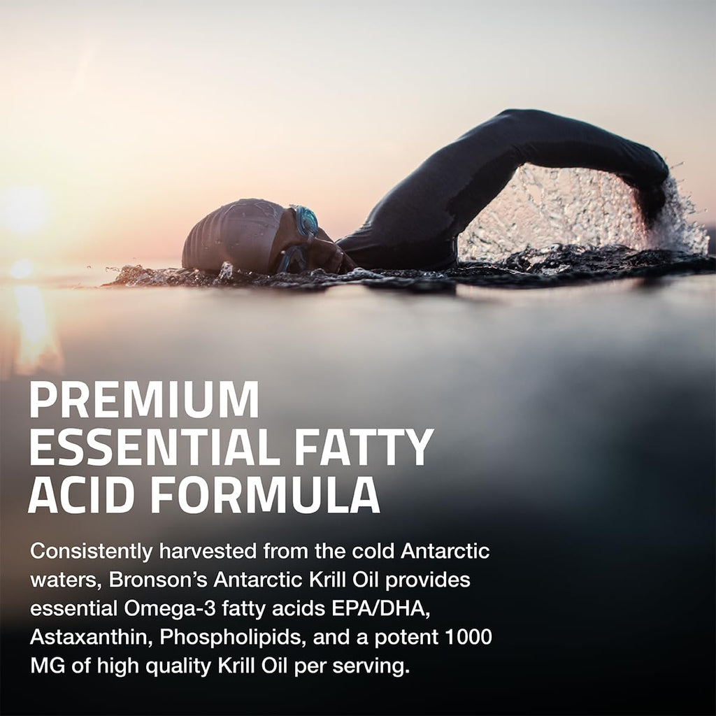 Bronson Antarctic Krill Oil 1000 mg with Astaxanthin, 180 Softgels (90 Servings)