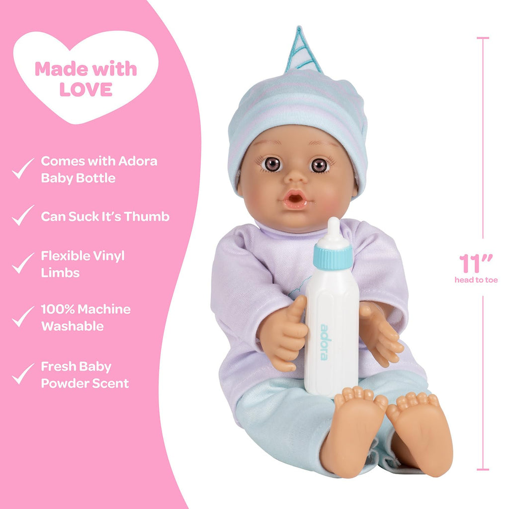 ADORA Soft Baby Doll, 11 inch Sweet Baby Puppy Cotton Candy, Machine Washable (Amazon Exclusive) 1+