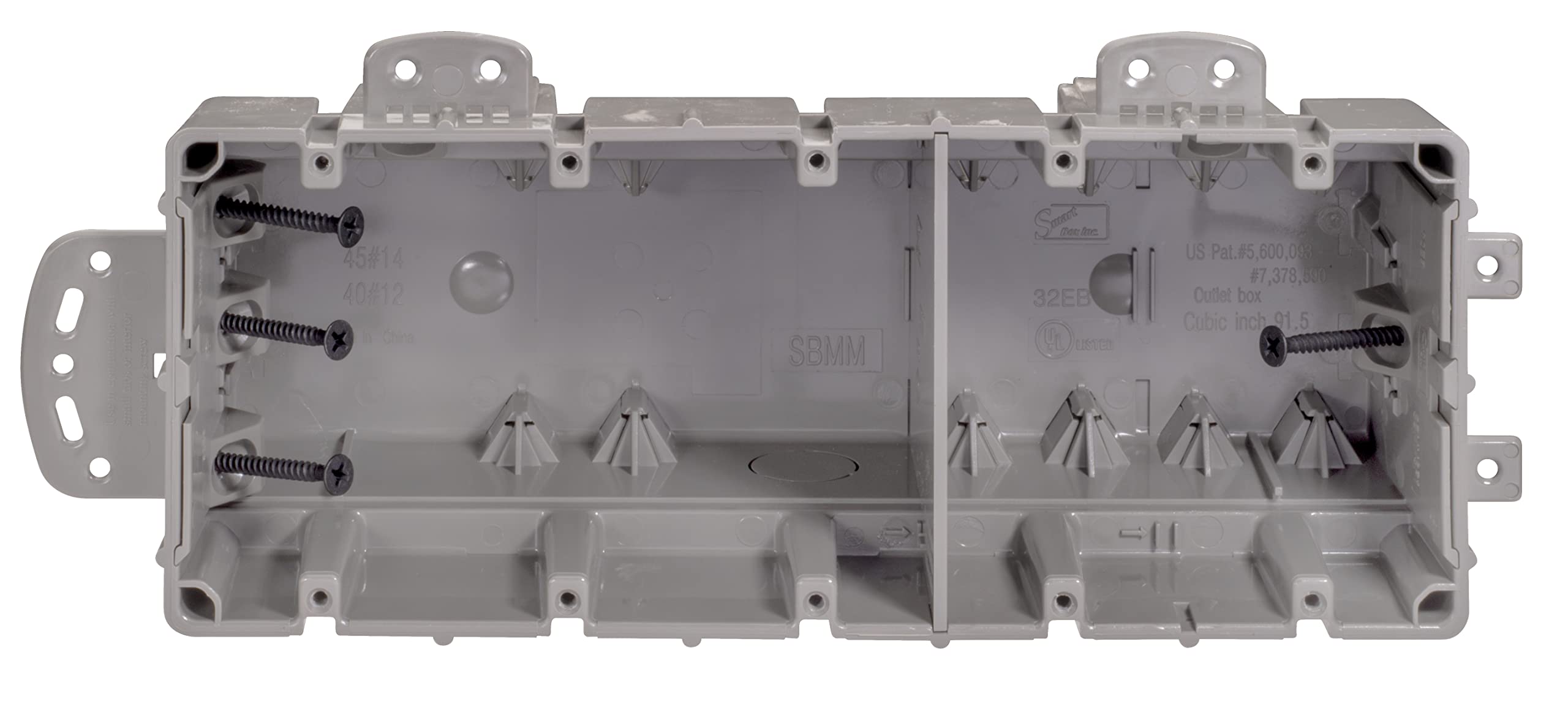 Southwire MSBMMT5G 5 Gang Multi Mount Device Box with Depth Adjustable; Heavy Duty 42lb ; Gray