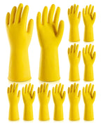 MNOPQ 6 Pairs Rubber Cleaning Gloves,Reusable Dishwashing Gloves,Household Dish Gloves for Washing,Cleaning,Kitchen,Painting, Gardening, Pet Care,Extra Thickness,Non-Slip,13", 20 Mil, Heavy Duty,L