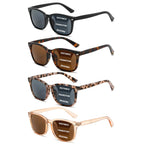 RLOZRN 4 Pack Progressive Reading Sunglasses for Women Men, No Line Square Multifocal Sun Readers UV400 Protection