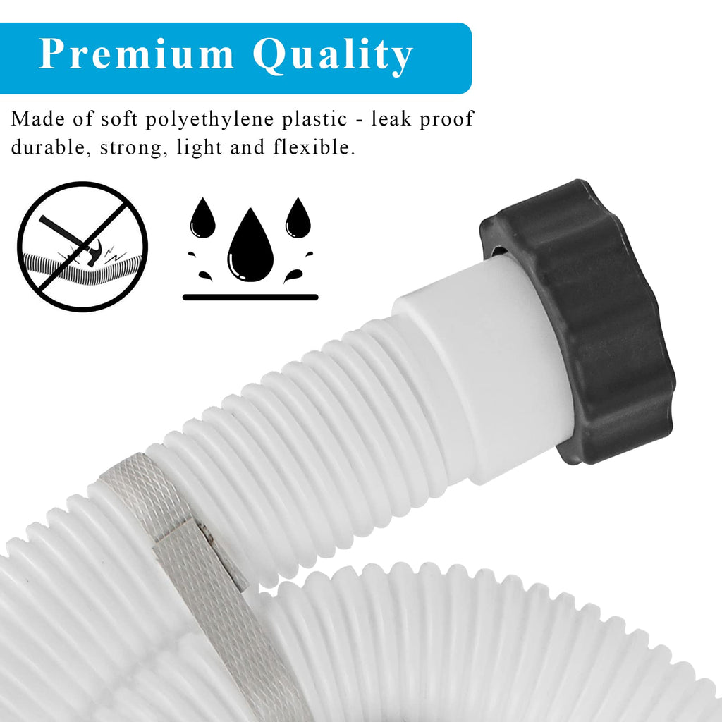1.5" Pool Pump Hose for Intex Sand Filter Pump & Saltwater System, 59" Long Pool Sand Filter Hose 29060E Replacement for Coleman Above Ground Pool Filter - 2 PCS