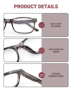 JOLISU 5 Pack Reading Glasses For Women,Spring Hinges, Sturdy and Durable (2.00)