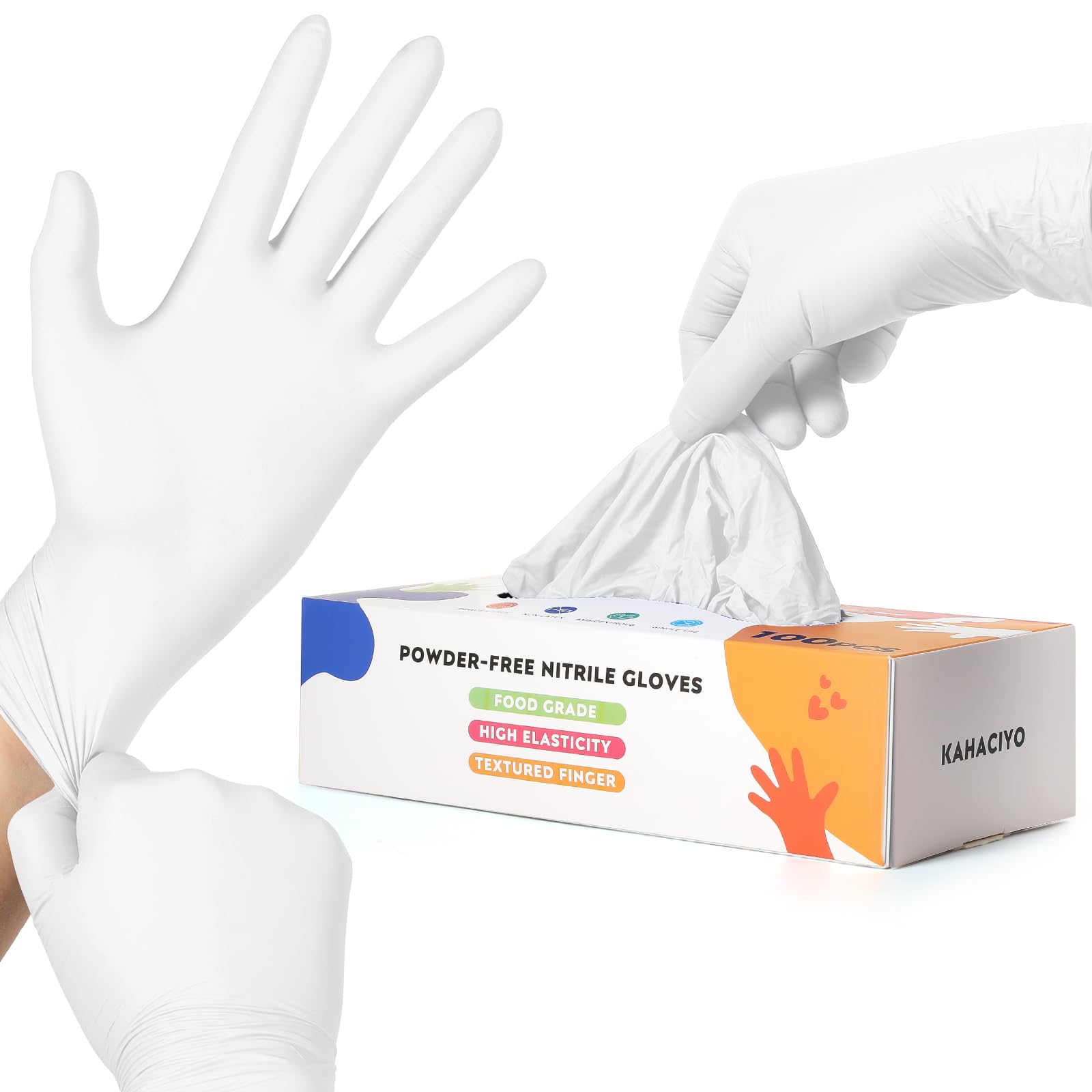 KAHACIYO Kid Disposable Nitrile Gloves 100pcs, Latex and Powder Free -Kid Size for Cooking, Gardening Crafting, Painting, Cooking, Cleaning