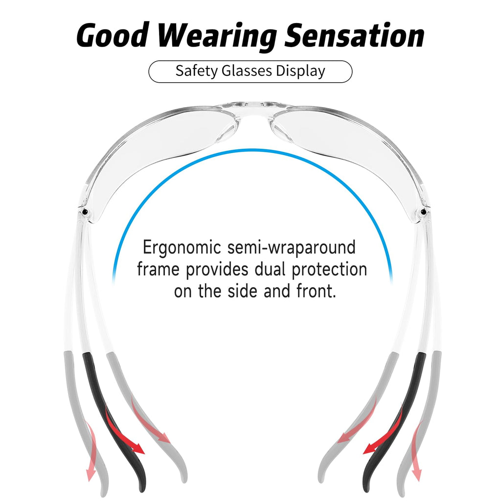 Salfboy Clear Safety Glasses for Men and Women Eye Protection Bulk Protective Eyewear ANSI Z87.1 Scratch-Resistant Lens