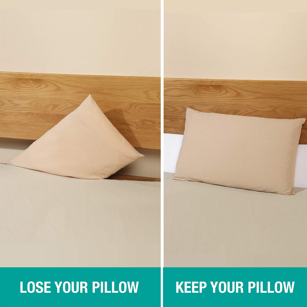 Vekkia Queen Bed Wedge Pillow for Headboard – High-Density Foam Fills Gaps (0-5.5") Between Mattress and Headboard, Wedge Pillow with Pockets for Phone & Remotes, Washable Cover(White)
