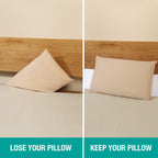 Vekkia Queen Bed Wedge Pillow for Headboard – High-Density Foam Fills Gaps (0-5.5") Between Mattress and Headboard, Wedge Pillow with Pockets for Phone & Remotes, Washable Cover(White)