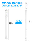 Olcorife Outlet Extender Stick, Power Strip with 6 Outlets & 4 USB Ports, Extends 22"-34", Rotates 180°(90° per Side), Home Dorm Essential for Nightstand, Couch and Desk