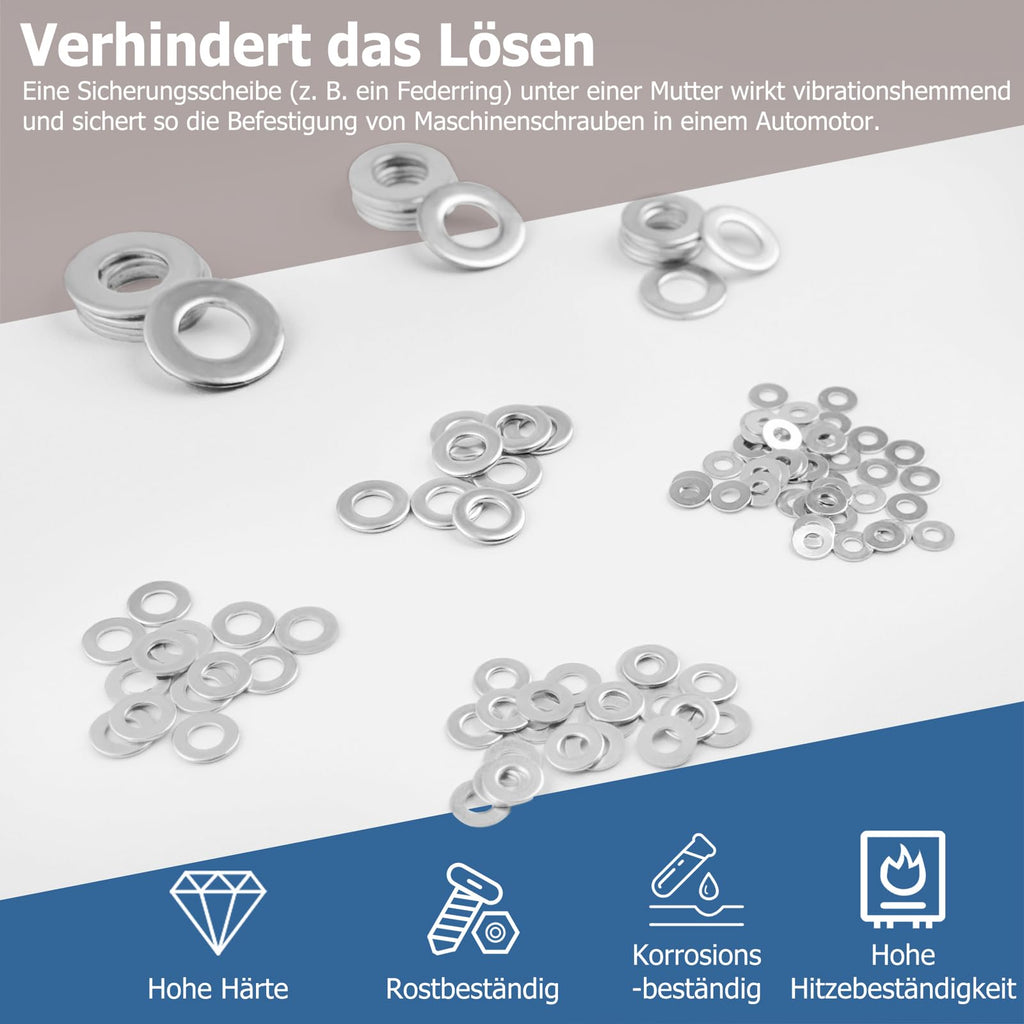 1/4 Inch 304 Stainless Steel Flat Washers 100PCS 5/8" OD SAE Metric