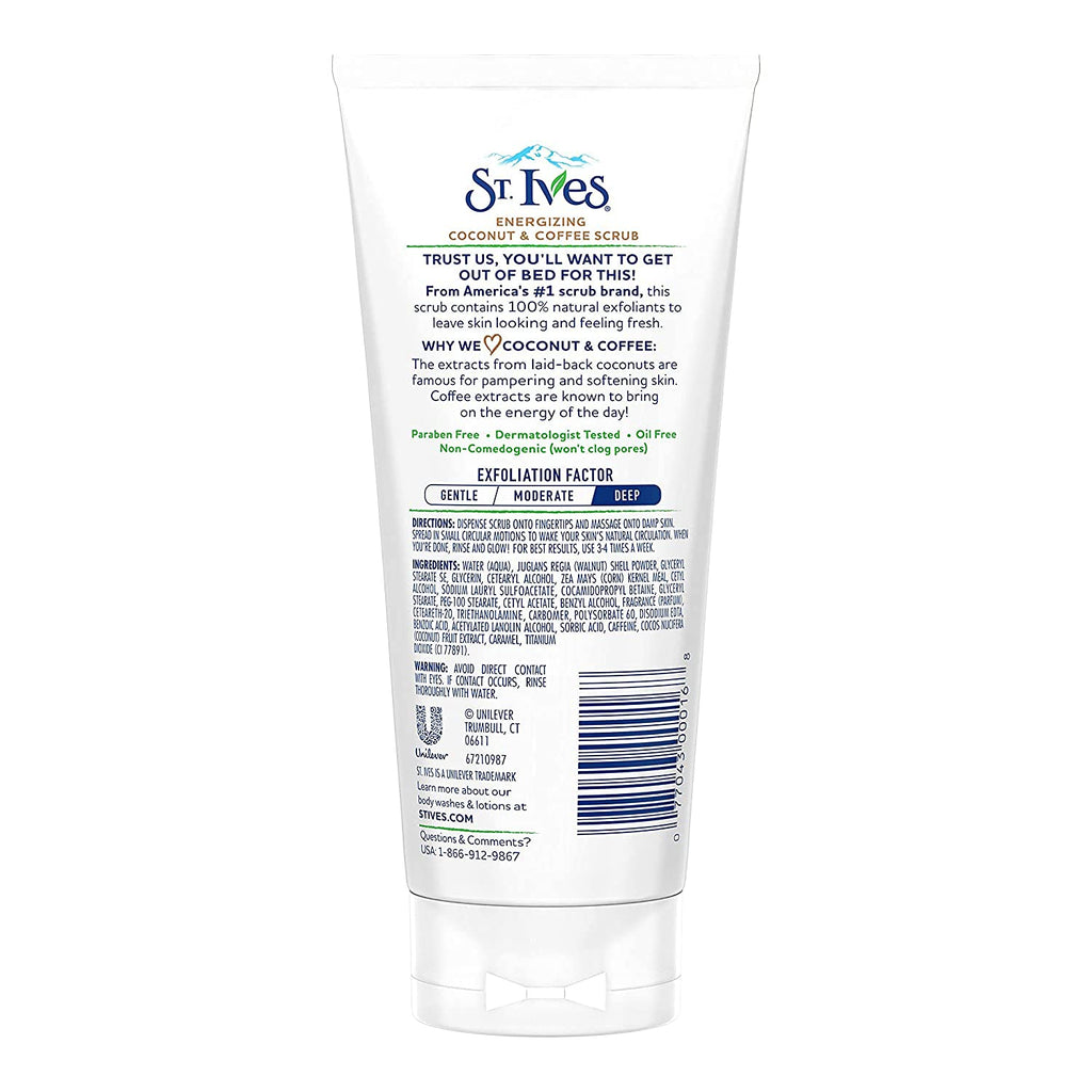 St Ives Scrub Energizing Coconut & Coffee 6 Ounce (Pack of 6)