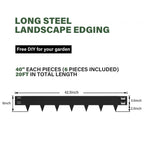 Gardenaire Metal Landscape Edging 6 Pack,40'' L x 6'' H