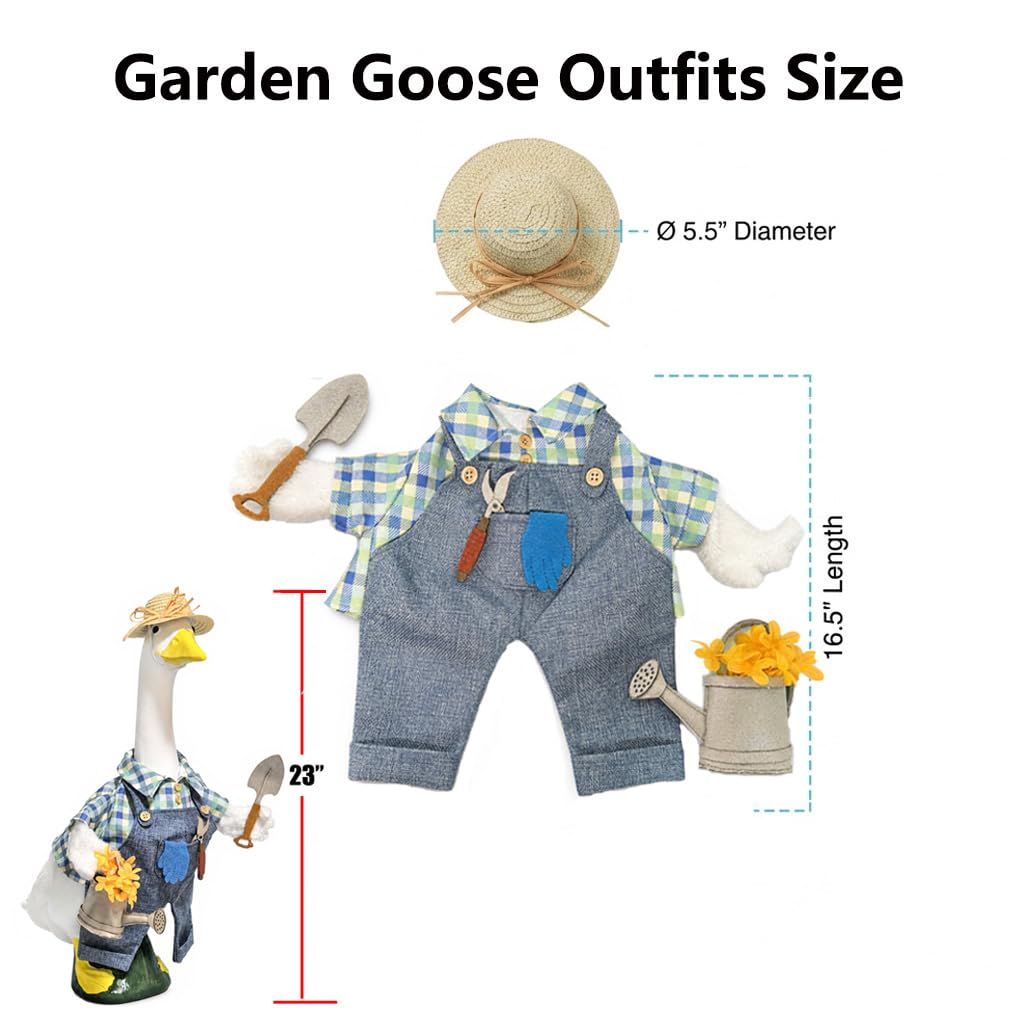 Spring Porch Goose Outfit Gardener Goose Costume for Outdoor Lawn Decor
