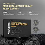 ANECDOTE Himalayan Shilajit Resin Cards 500mg | Boosts Stamina | Increases Productivity | 75% Fulvic Acid, 85+ Trace Minerals | No Added Sugar | Pack of 60