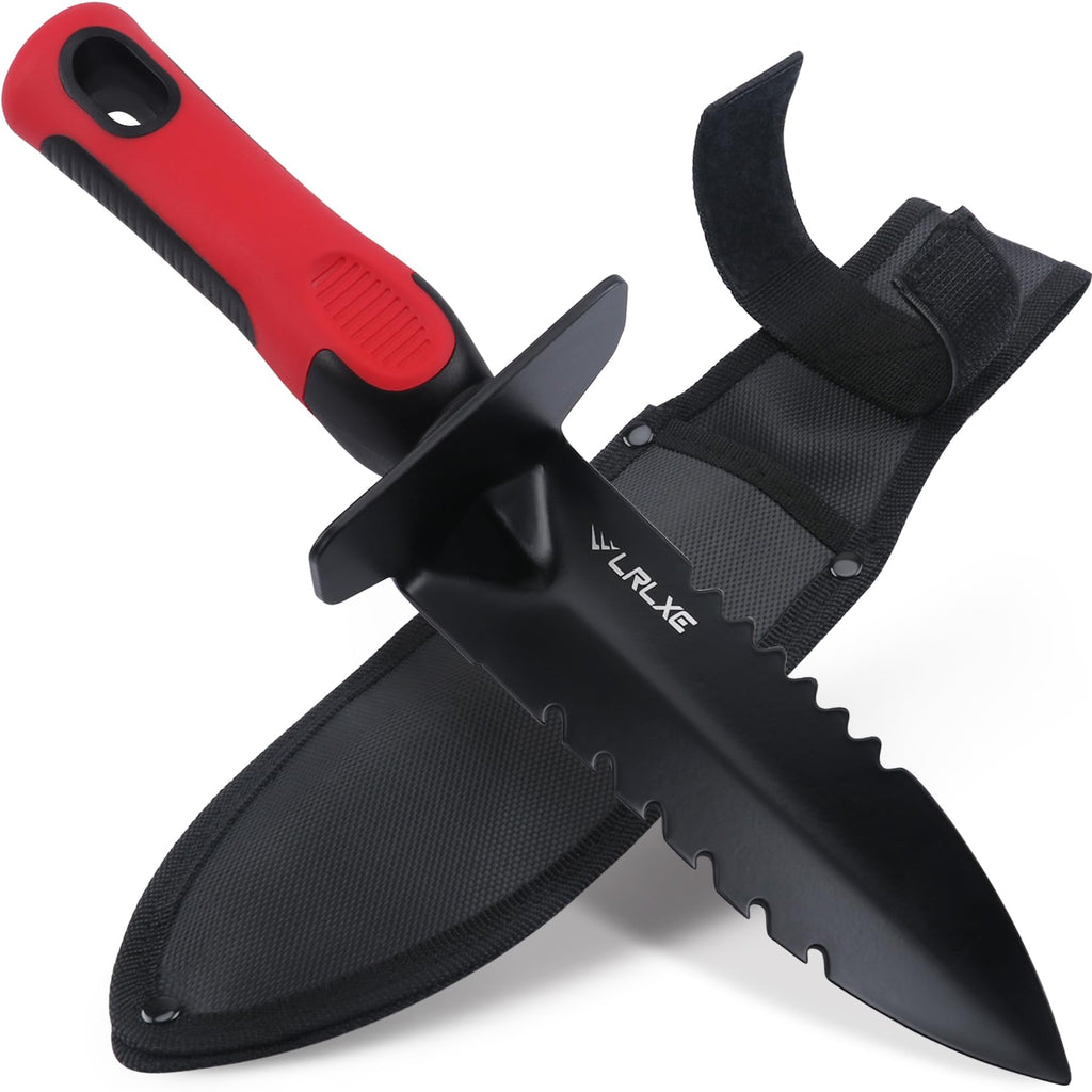 LRLXE Metal Detector Shovel, Heavy Duty Double Serrated Edge Digger