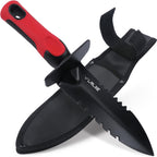 LRLXE Metal Detector Shovel, Heavy Duty Double Serrated Edge Digger