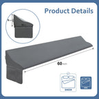 Vekkia Queen Bed Wedge Pillow for Headboard Gap – 0–6" Bed Gap Filler with Firm Foam Support & Extra-Large Pockets – Prevents Lost Pillows, Phones & Small Items(Gray)
