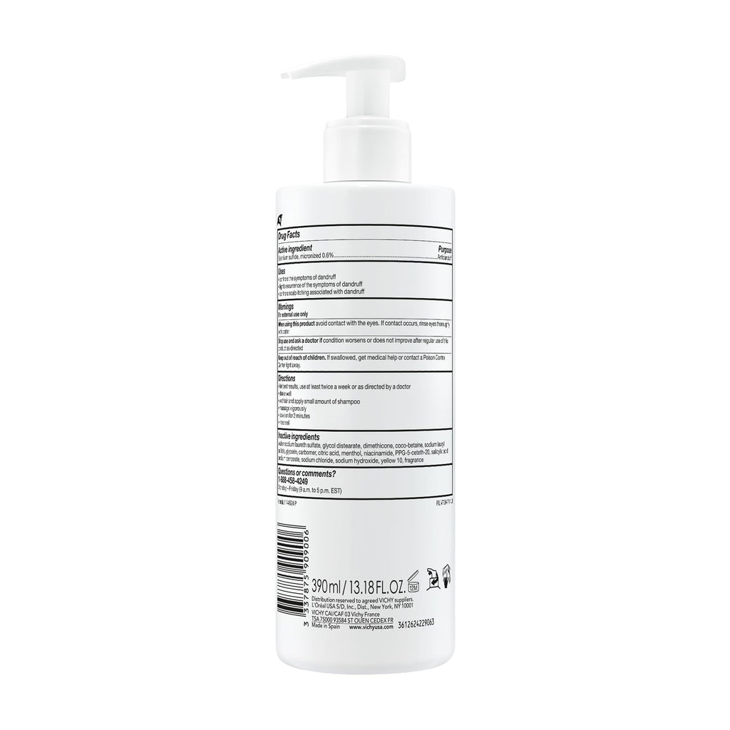 VICHY Dercos Dandruff Shampoo, Antifungal Itchy Scalp Treatment, 13.8 oz