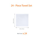 Amazon Basics Face Towel Set for bathroom, 100% Cotton Extra Absorbent Fast Drying Face Cloths 30 x 30 cm, White, 24-Pack