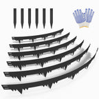 Metal Landscape Edging Border 6 Packs 42'' L x 4.5'' H, Galvanized Steel Garden Edging Border with 6 Stakes, Hammer-in Lawn Edging for Landscaping, Flower Bed, Yard, Pathway, Tree Ring (21ft Total)