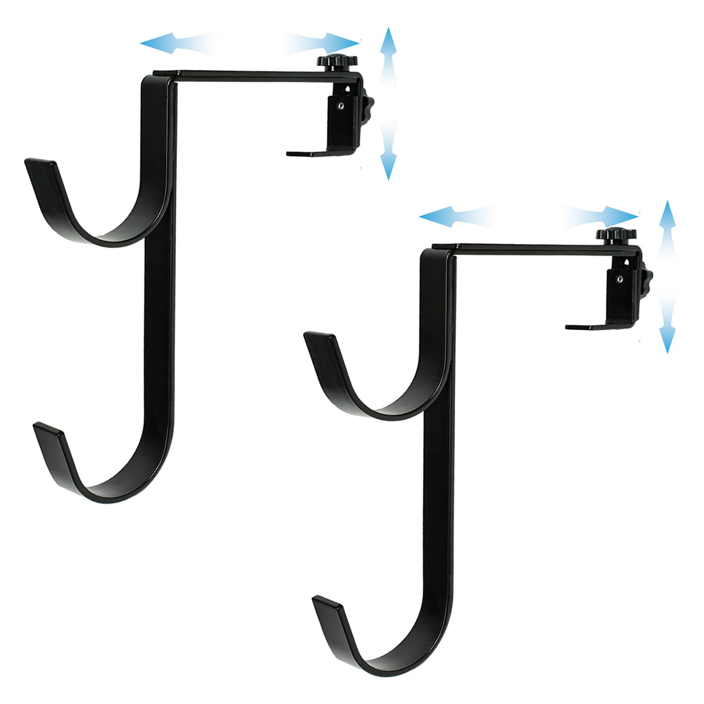 Desunqin Metal Pool Pole Hangers for Above Ground Pool, Adjustable Double Hooks for Poles Skimmers, Heavy Duty Pool Tool Holder