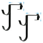 Desunqin Metal Pool Pole Hangers for Above Ground Pool, Adjustable Double Hooks for Poles Skimmers, Heavy Duty Pool Tool Holder