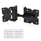 Self Closing Gate Hardware Hinges Heavy Duty for Wooden/Vinyl/PVC Fences,90 Degree Adjustable, with Installation Screws and Swing Adjuster Tool,2 Pack/Set,Black