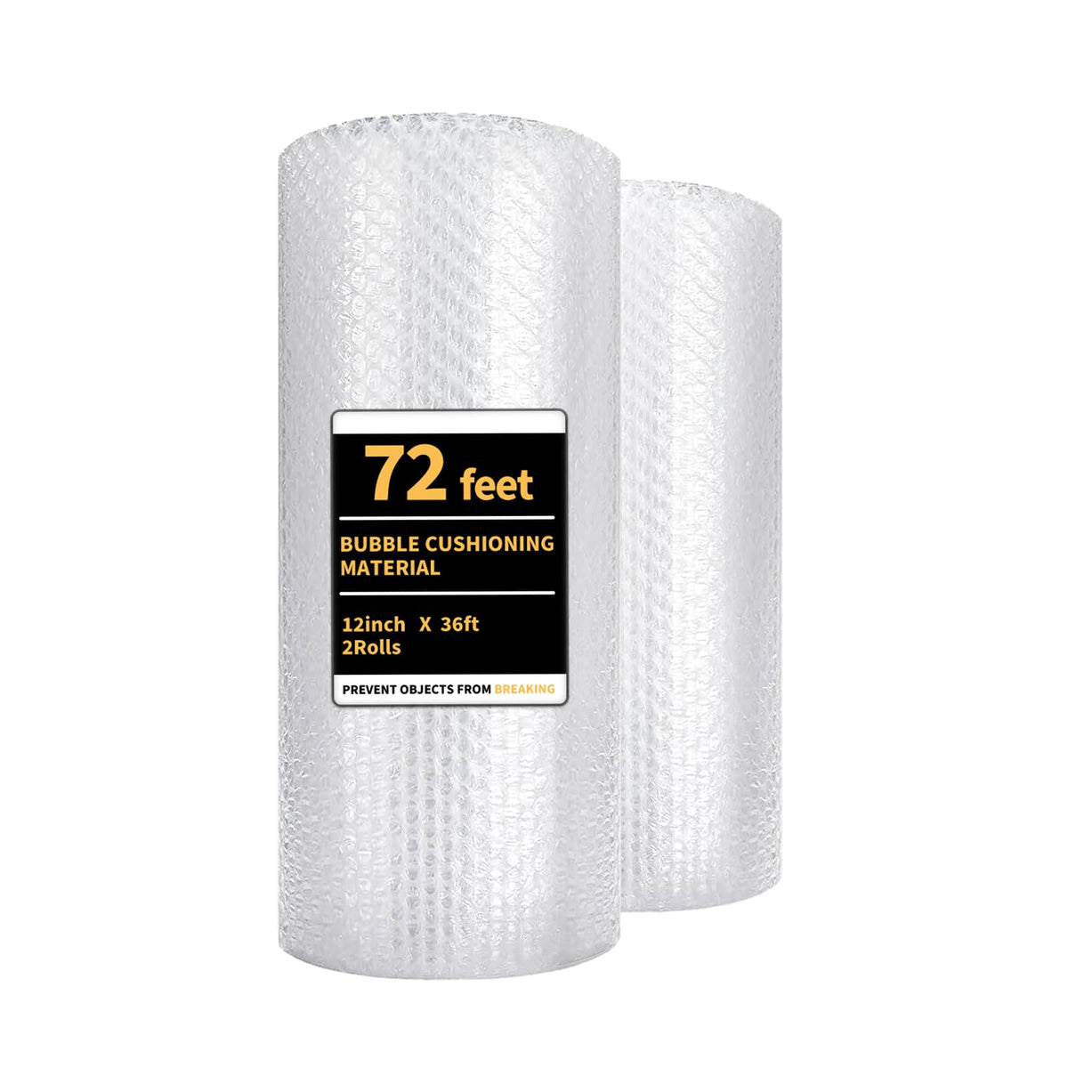 Bubble Cushioning Wrap 2 Pack 12 Inch x 72 ft Total Bubble Wrap for Packing，Moving Boxes and Shipping for Your Business，Perforated Every 12 in.Suitable for Filling Packaging Boxes.