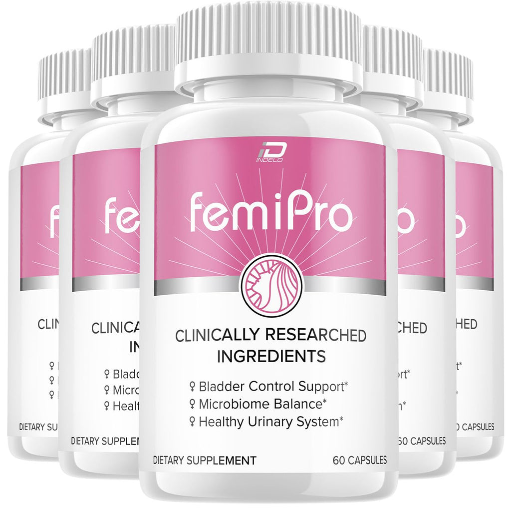 FemiPro Supplement - Probiotic Femi Pro Pills, FemiPro 24 Hour Support Microbiome Probiotic Urinary Control Health, Femie Pro Reviews (5 Pack - 300 Capsules)