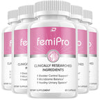 FemiPro Supplement - Probiotic Femi Pro Pills, FemiPro 24 Hour Support Microbiome Probiotic Urinary Control Health, Femie Pro Reviews (5 Pack - 300 Capsules)