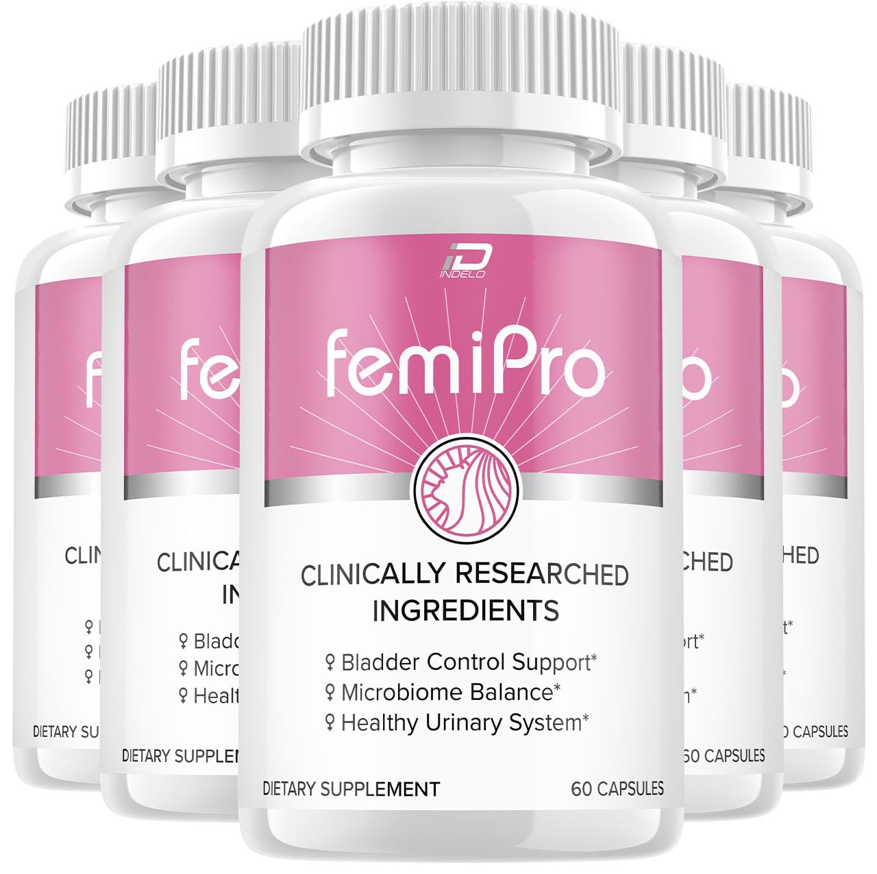 FemiPro Supplement - Probiotic Femi Pro Pills, FemiPro 24 Hour Support Microbiome Probiotic Urinary Control Health, Femie Pro Reviews (5 Pack - 300 Capsules)
