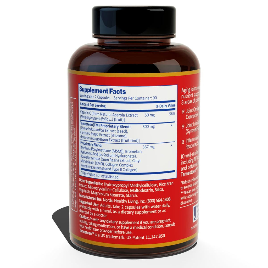 Nordic Healthy Living Joint Food AS SEEN ON TV | Powered by Clinically Studied Tamasteen | Joint Mobility and Comfort with Triple Action Joint Food (3 Month Supply)