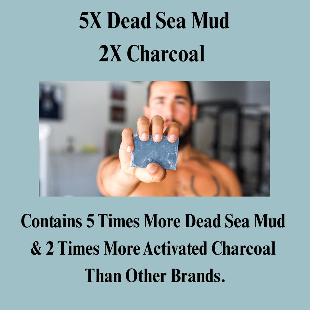 Aspen Kay Naturals Dead Sea Mud and Charcoal Soap Bar. With Organic Shea Butter & Pure Essential Oils. Charcoal Face Wash for Men, Women & Teens. (3 pack)