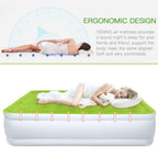 YENING Full Size Air Mattress with Built in Pump Raised Double Blow up Bed Inflatable Camping Airbed Electric 18 Inch Tall