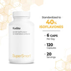 Supersmart - Kudzu Extract 500 mg Full Spectrum - Powerful Herbal Extract Antioxidant | Non-GMO & Gluten Free - 120 Vegetarian Capsules