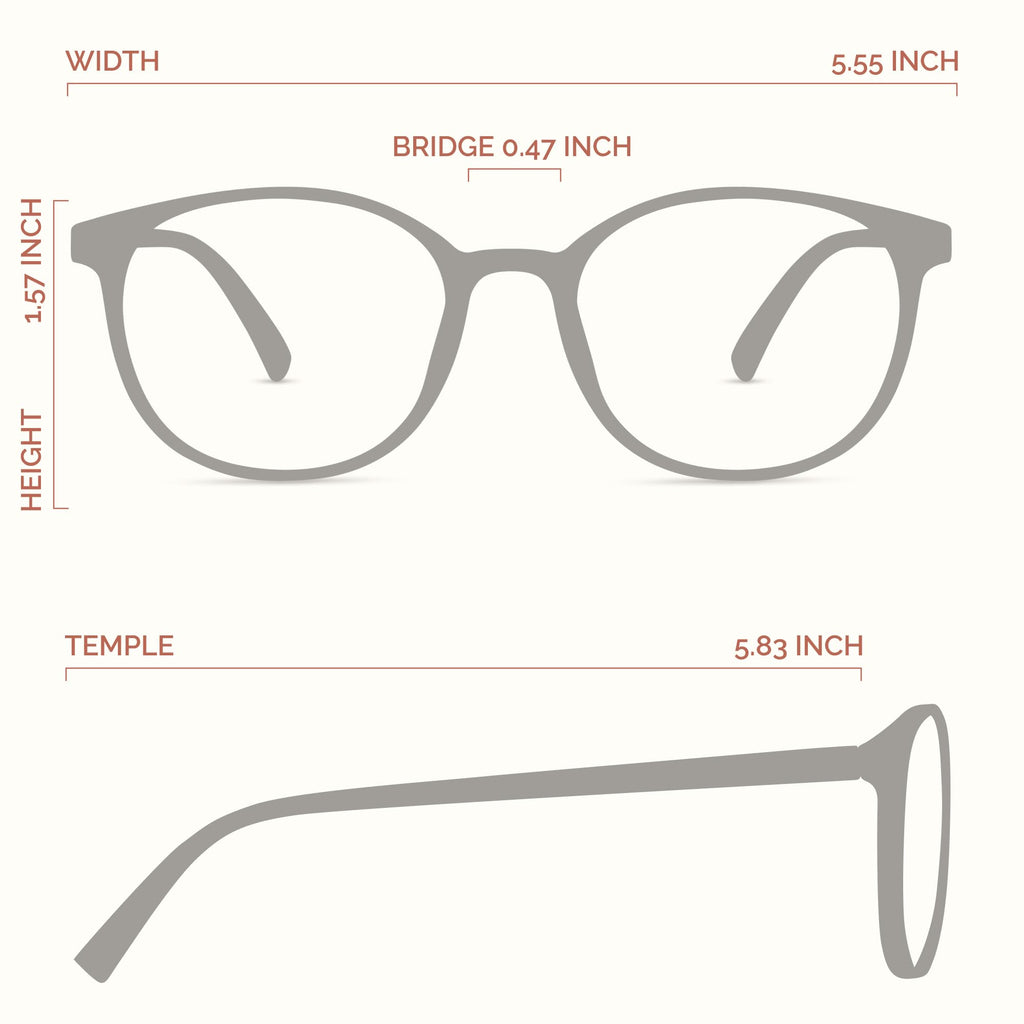 miyya Blue Light Blocking Glasses with Protective Case, Round Transparent Frames for Comfort & Eye Strain Relief