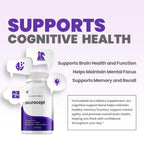 Neurocept Supplement Capsules – All Natural Maximum Strength Formula, Focus & Memory Support (5 Pack – 300 Capsules)