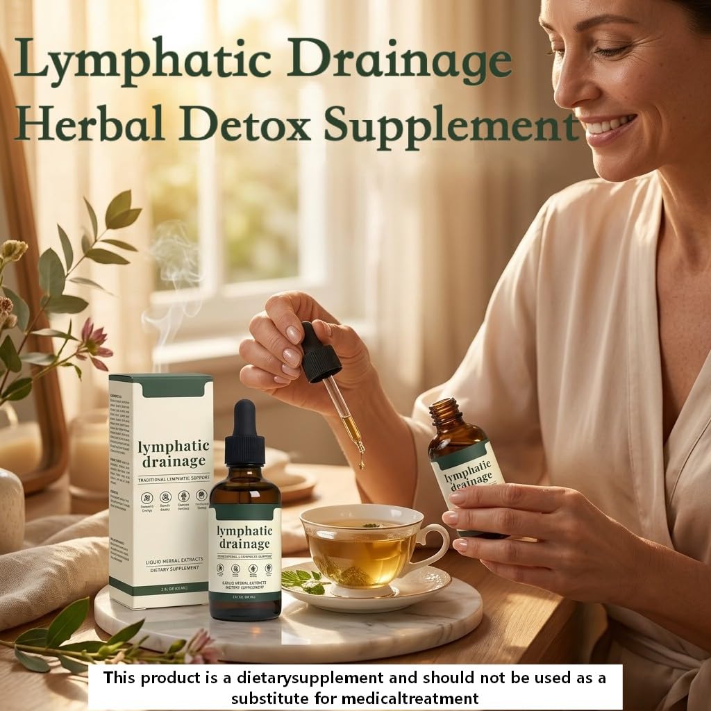Sentk Organic Lymphatic Drainage Drops - 2 Pack Liposomal Herbal Blend Supports Lymph System, Reduces Swelling, Boosts Immunity & Vitality, Enhance Clarity, Portable Dropper Design, Liquid, 2 Fl Oz