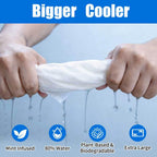 30 Pack Disposable Cooling Wipes, Individually Wrapped No-Rinse Cooling Towels, (25''x 9.84'') Extra-Thick Oversized Ice Towel for Sports, Travel, and Camping in Hot Weather (White)