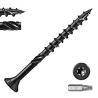 BNUOK #8 Deck Screws 1-5/8" Exterior Decking Wood Screws Heavy-Duty Outdoor Torx Drive Head,Black Rust Resistant Epoxy Coated for Timber,Fence,Star Bit(1Ib,129Pcs)