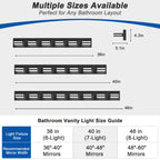 IZORRO LED Modern Bathroom Lights Fixtures(6-Light,Dimmable,360°Rotate),Matte Black Acrylic Wall Lighting,Vanity Lights for Bathroom Over Mirror - 6000k 36In （No Assembly Required）