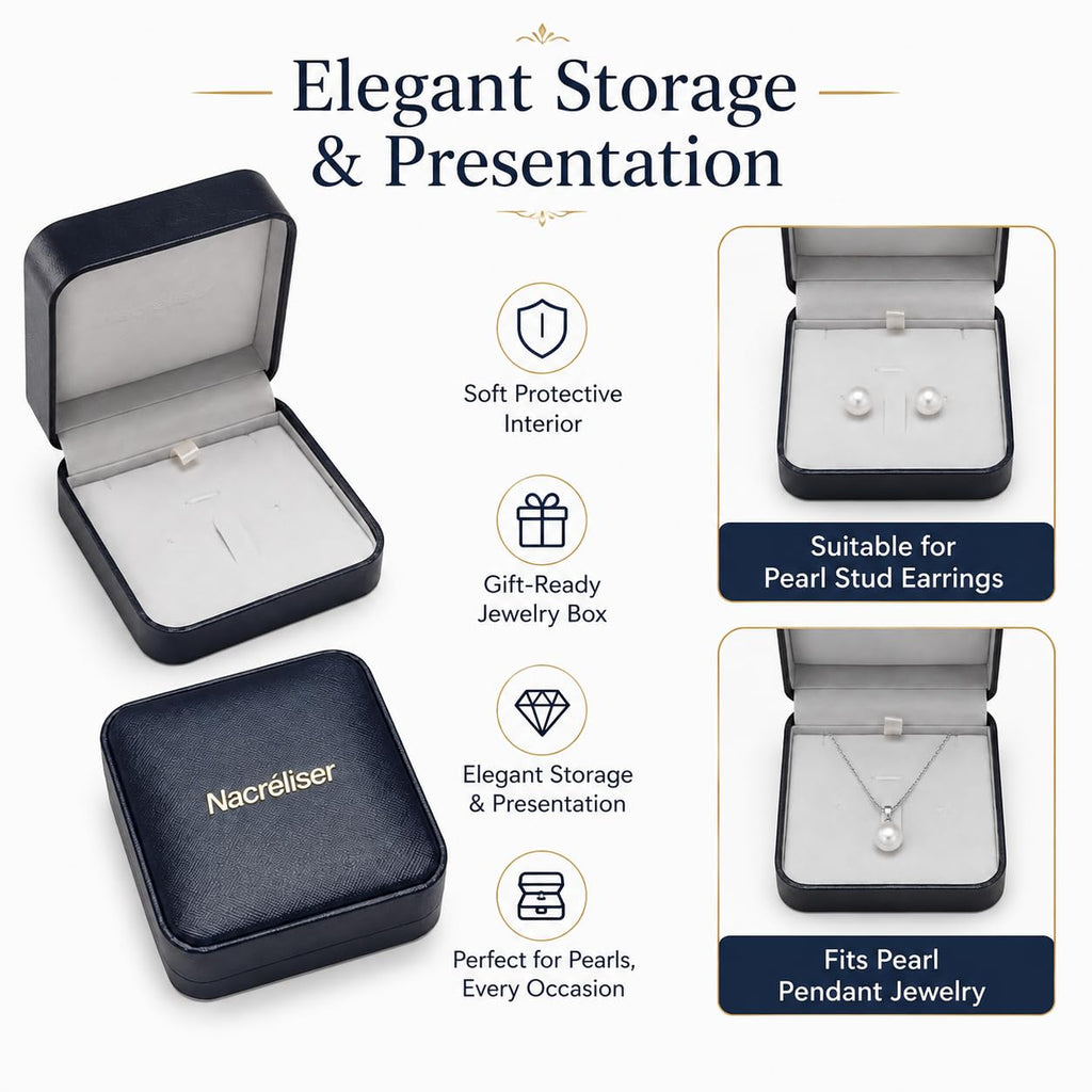 Nacréliser 8-9mm Freshwater Pearl Stud Earrings | 925 Silver | AAA+Quality