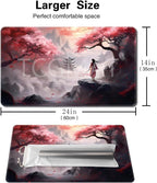 MTG Playmat Size 24x14in Free Storage Bags Non-Slip Backing, Ideal for Card Game Enthusiasts TCG Playmat (Sky Tower-No Deck)