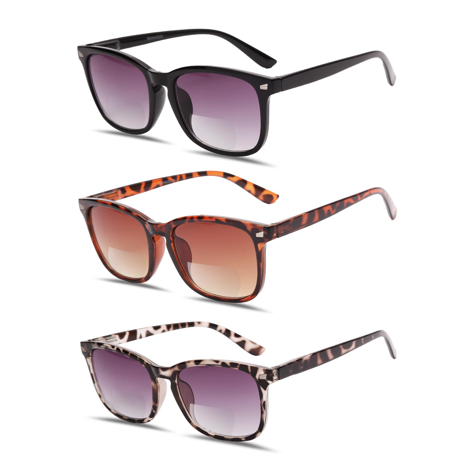 Serendishi 3 Pack Bifocal Reading Sunglasses for Women,UV400 Protection Spring Hinge Sun Readers Glasses for Outdoor 2.0