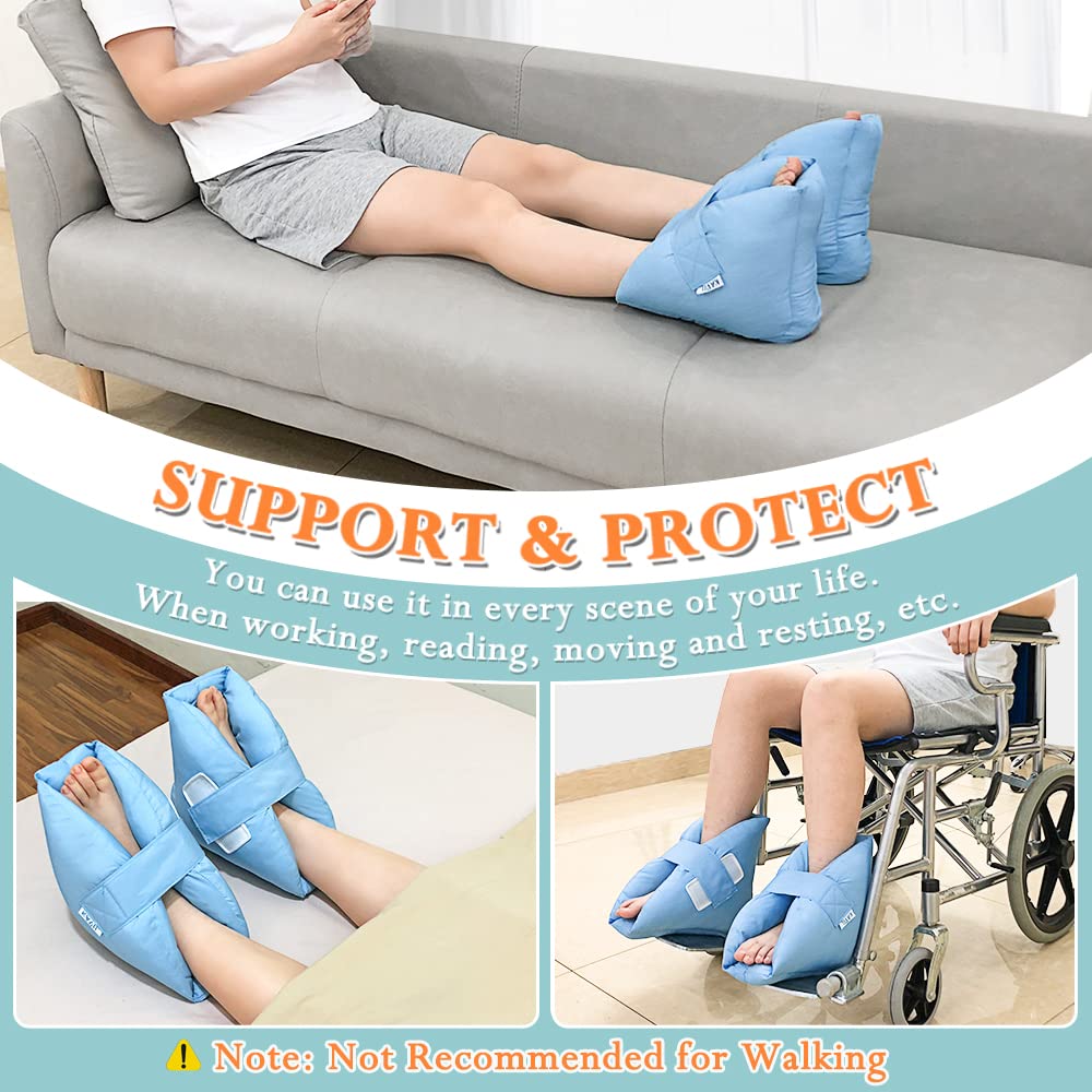 Heel Cushion Protector Foot Boot for Injuries Foot Elevation Pillow Ankle Protector Bed Sore Cushion (1 Pair) Pain Pressure Relief From Sores And Ulcers