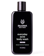 Black Wolf Salicylic Acid Body Wash for Men - 14 Fl Oz Men's Body Acne Wash - Charcoal Helps Reduce Acne Breakouts & Cleanse Your Skin - Full Coverage & Deep Clean Treatment - Men's Bodywash