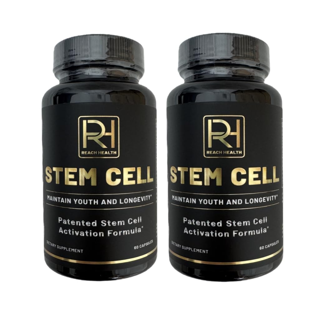 REACH HEALTH STEM Cell Supplement, Maintain Youth and Longevity Patented Stem Cell Activation Formula (2 Bottle, 120 Capsules)