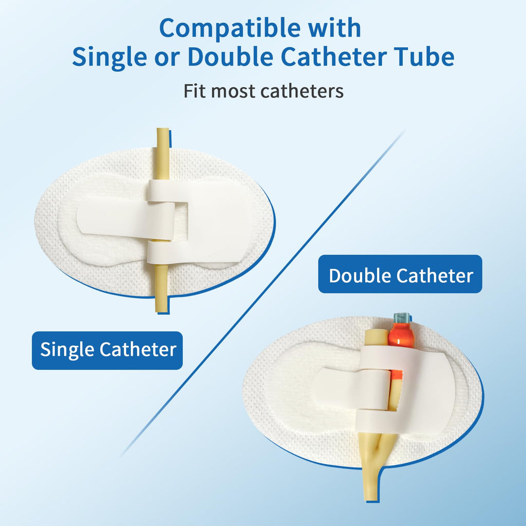 10 pcs Foley Catheter Stabilization Devices,Sterile Individually Packaged,Self-High Adhesive Catheter Supplies for Single/DoubleTube Holder,Catheter Holder