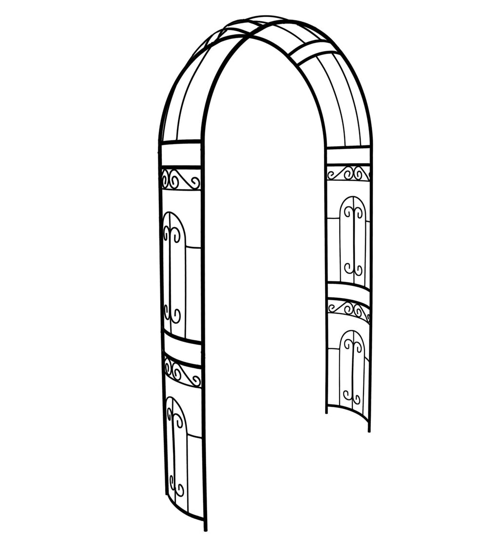 SCENDOR Metal Garden Arbor Wedding Arch 95.3" H x 45" W, Heavy Duty Rustproof Iron Pergola Trellis for Climbing Plants Outdoor Garden Patio Pathway Lawn Ceremony Party Decoration