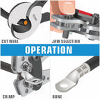 iCrimp Battery Terminal Crimper for Heavy Duty Copper Wire Lugs,Battery Cable Ends from AWG 8-1/0, Ground Lug Cimper Tool