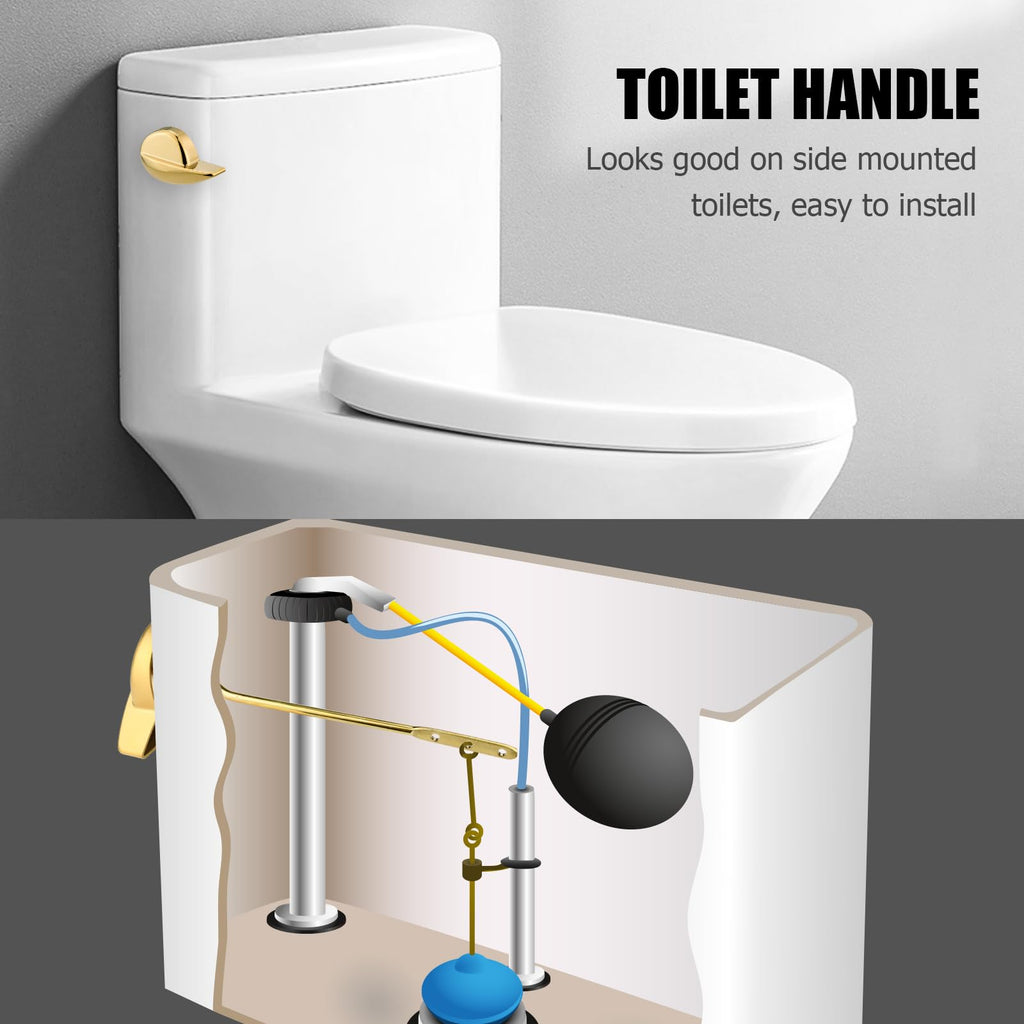 Compatible with TOTO Toilet Handle Replacement Parts Kit, Universal THU068#CP Trip Lvr for St743S Side Mount Toilet Flush Tank Lever Handle for TOTO Kohler Toilet Tank, 1-Pack Shiny Gold
